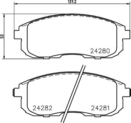 HELLA 8DB 355 036-641 - Brake Pad Set, disc brake autospares.lv