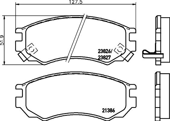 HELLA 8DB 355 036-601 - Brake Pad Set, disc brake autospares.lv