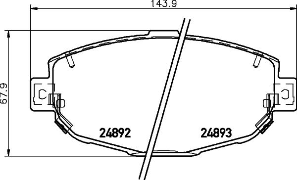 HELLA 8DB 355 036-801 - Brake Pad Set, disc brake autospares.lv