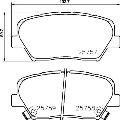 HELLA 8DB 355 030-511 - Brake Pad Set, disc brake autospares.lv