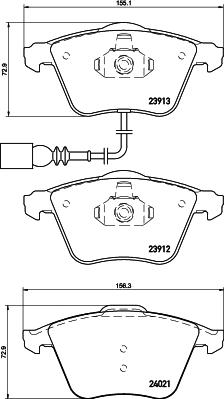 HELLA 8DB 355 031-011 - Brake Pad Set, disc brake autospares.lv