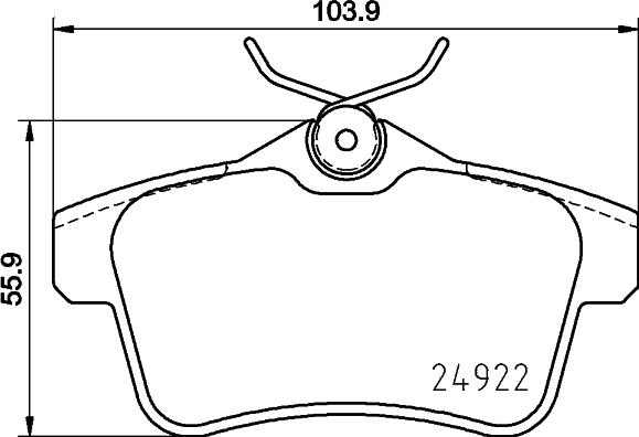 HELLA 8DB 355 031-811 - Brake Pad Set, disc brake autospares.lv