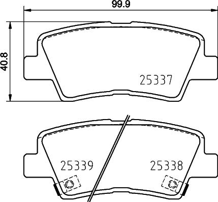 HELLA 8DB 355 031-821 - Brake Pad Set, disc brake autospares.lv