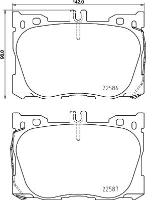 HELLA 8DB 355 031-701 - Brake Pad Set, disc brake autospares.lv