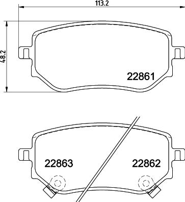 HELLA 8DB 355 037-951 - Brake Pad Set, disc brake autospares.lv