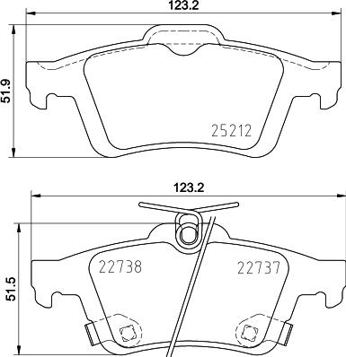 HELLA 8DB 355 037-661 - Brake Pad Set, disc brake autospares.lv