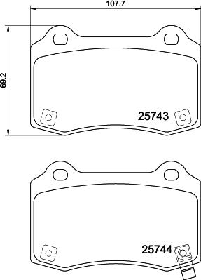 HELLA 8DB 355 037-621 - Brake Pad Set, disc brake autospares.lv