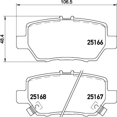 HELLA 8DB 355 037-161 - Brake Pad Set, disc brake autospares.lv