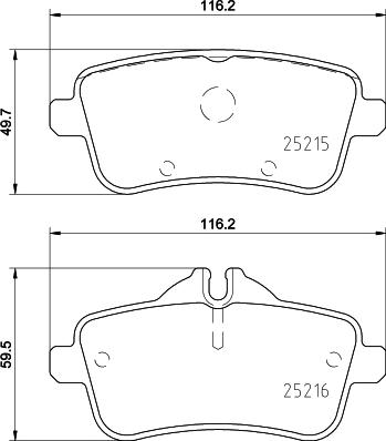 HELLA 8DB 355 037-841 - Brake Pad Set, disc brake autospares.lv