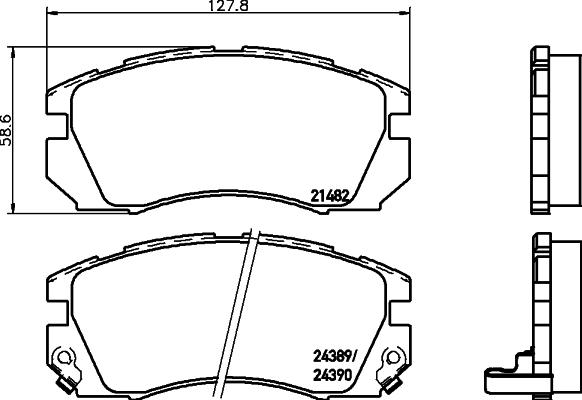 HELLA 8DB 355 037-271 - Brake Pad Set, disc brake autospares.lv