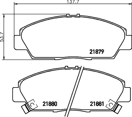 HELLA 8DB 355 029-411 - Brake Pad Set, disc brake autospares.lv