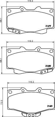 HELLA 8DB 355 029-511 - Brake Pad Set, disc brake autospares.lv