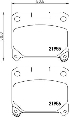 HELLA 8DB 355 029-001 - Brake Pad Set, disc brake autospares.lv