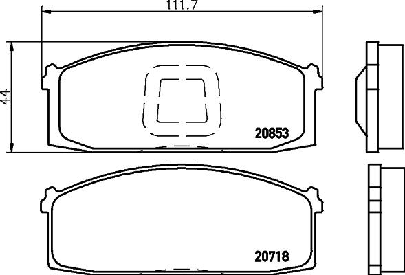 HELLA 8DB 355 029-271 - Brake Pad Set, disc brake autospares.lv