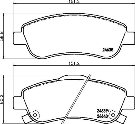 HELLA 8DB 355 029-731 - Brake Pad Set, disc brake autospares.lv