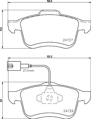 HELLA 8DB 355 024-691 - Brake Pad Set, disc brake autospares.lv