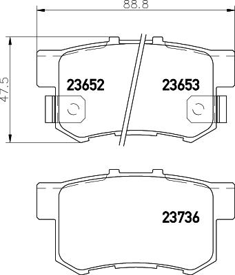 HELLA 8DB 355 024-111 - Brake Pad Set, disc brake autospares.lv