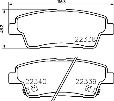 HELLA 8DB 355 024-841 - Brake Pad Set, disc brake autospares.lv