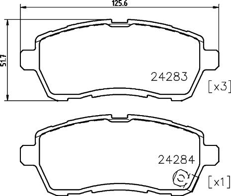 HELLA 8DB 355 025-501 - Brake Pad Set, disc brake autospares.lv