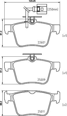 HELLA 8DB 355 025-661 - Brake Pad Set, disc brake autospares.lv