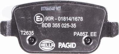 HELLA 8DB 355 025-351 - Brake Pad Set, disc brake autospares.lv