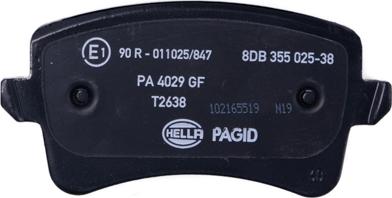 HELLA 8DB 355 025-381 - Brake Pad Set, disc brake autospares.lv