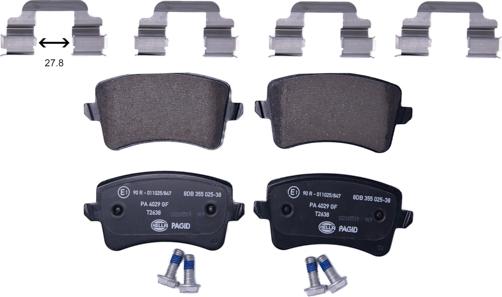 HELLA 8DB 355 025-381 - Brake Pad Set, disc brake autospares.lv