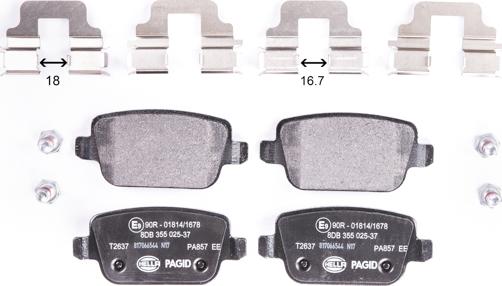 HELLA 8DB 355 025-371 - Brake Pad Set, disc brake autospares.lv