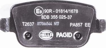 HELLA 8DB 355 025-371 - Brake Pad Set, disc brake autospares.lv