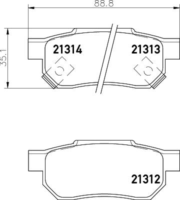 HELLA 8DB 355 026-901 - Brake Pad Set, disc brake autospares.lv