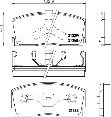 HELLA 8DB 355 026-911 - Brake Pad Set, disc brake autospares.lv