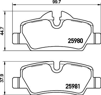 HELLA 8DB 355 026-681 - Brake Pad Set, disc brake autospares.lv