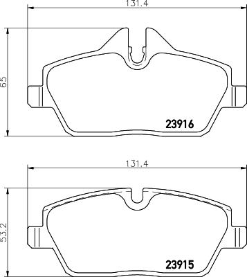 HELLA 8DB 355 026-031 - Brake Pad Set, disc brake autospares.lv