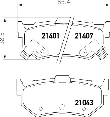 HELLA 8DB 355 026-861 - Brake Pad Set, disc brake autospares.lv