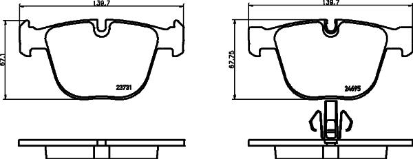 HELLA 8DB 355 026-301 - Brake Pad Set, disc brake autospares.lv