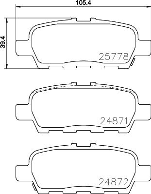 HELLA 8DB 355 020-401 - Brake Pad Set, disc brake autospares.lv