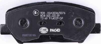 HELLA 8DB 355 020-591 - Brake Pad Set, disc brake autospares.lv