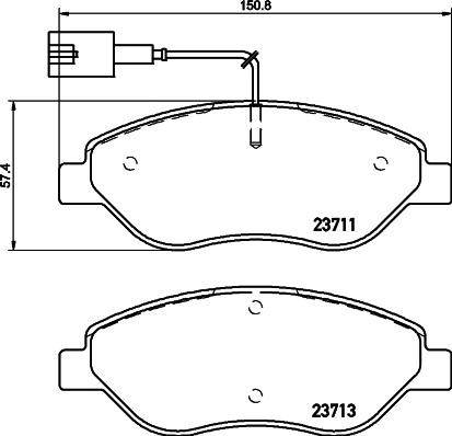 HELLA 8DB 355 020-561 - Brake Pad Set, disc brake autospares.lv