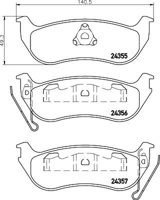 HELLA 8DB 355 020-631 - Brake Pad Set, disc brake autospares.lv