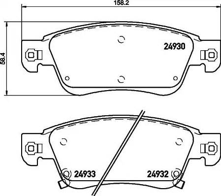 HELLA 8DB 355 020-061 - Brake Pad Set, disc brake autospares.lv