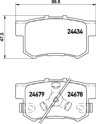 HELLA 8DB 355 020-021 - Brake Pad Set, disc brake autospares.lv