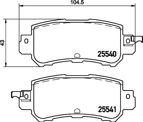 HELLA 8DB 355 020-151 - Brake Pad Set, disc brake autospares.lv