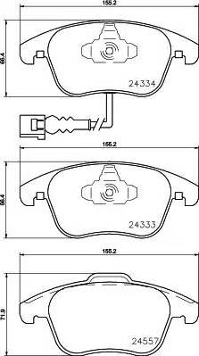 HELLA 8DB 355 020-321 - Brake Pad Set, disc brake autospares.lv