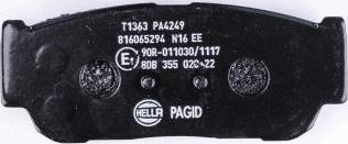HELLA 8DB 355 020-221 - Brake Pad Set, disc brake autospares.lv