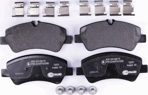 HELLA 8DB 355 020-721 - Brake Pad Set, disc brake autospares.lv