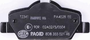 HELLA 8DB 355 021-481 - Brake Pad Set, disc brake autospares.lv