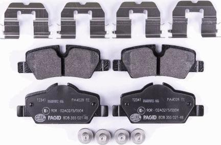 HELLA 8DB 355 021-481 - Brake Pad Set, disc brake autospares.lv