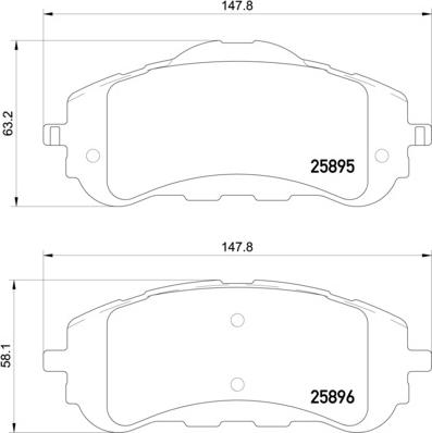 HELLA 8DB 355 021-321 - Brake Pad Set, disc brake autospares.lv