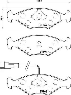 HELLA 8DB 355 021-201 - Brake Pad Set, disc brake autospares.lv