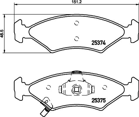 HELLA 8DB 355 028-891 - Brake Pad Set, disc brake autospares.lv